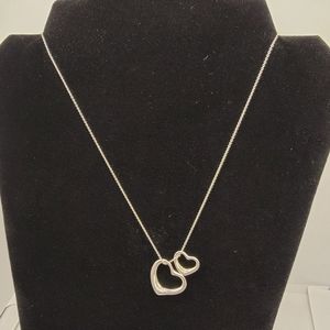 Elsa Peretti Double Open heart Tiffany's Necklace